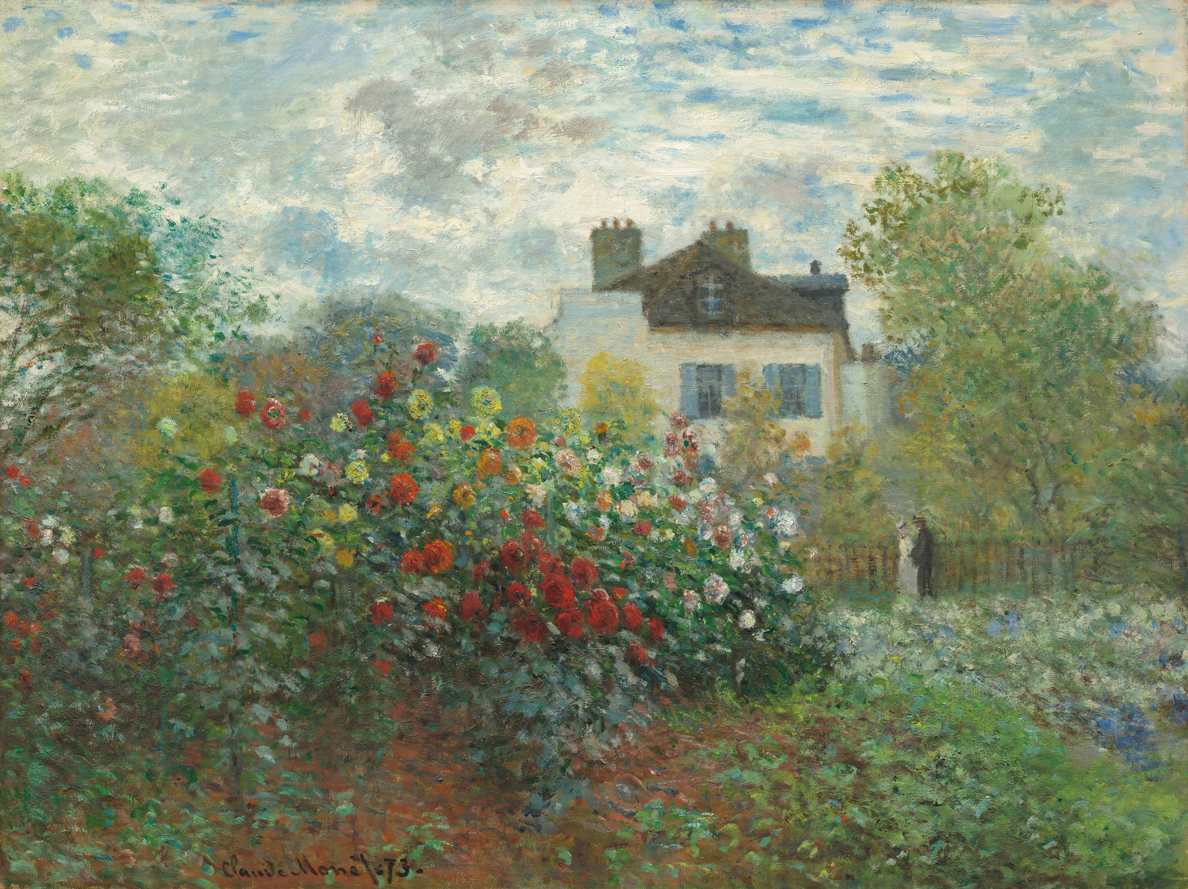 A Corner with Dahlias