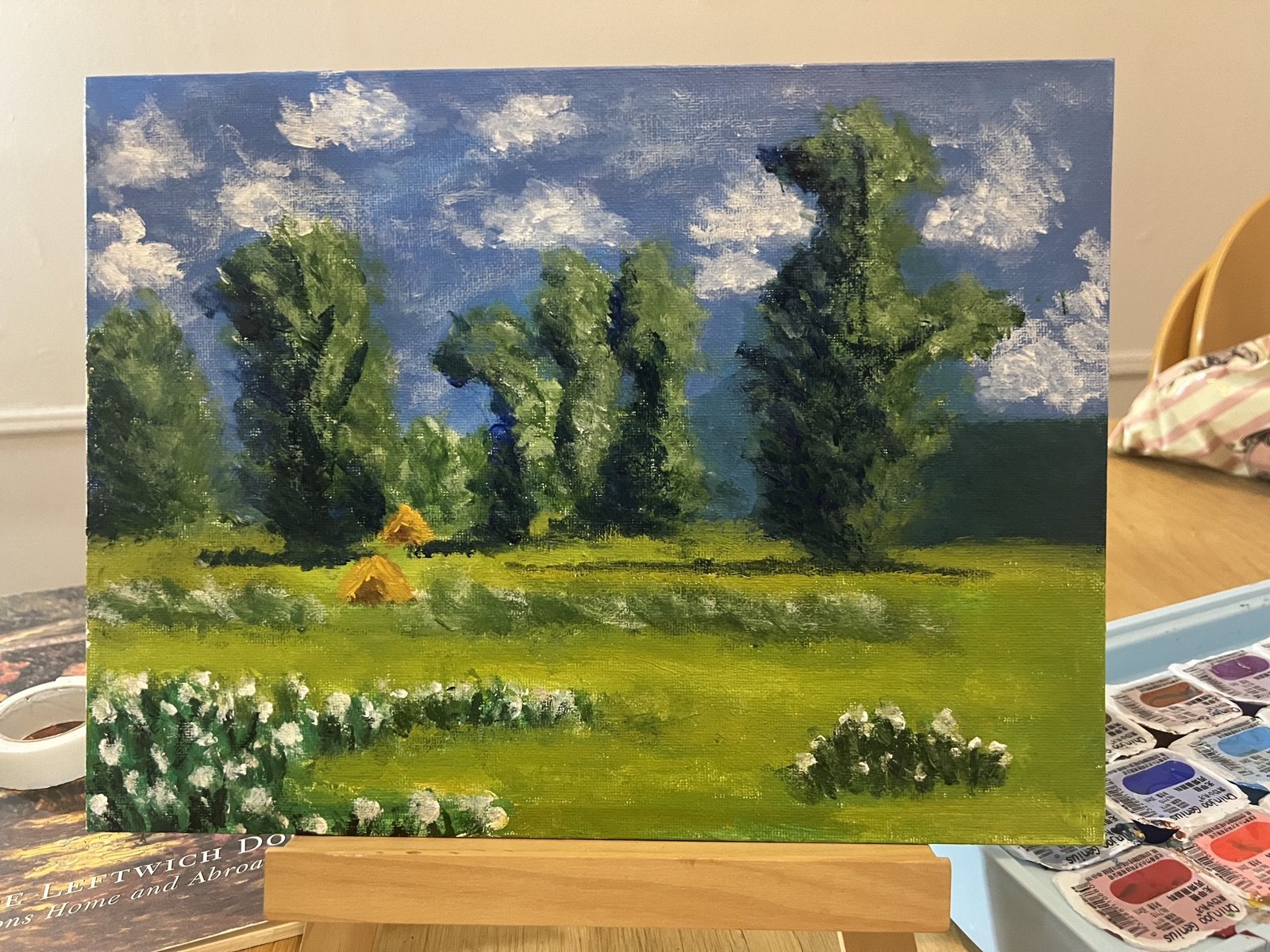 Painting: Two little haystacks