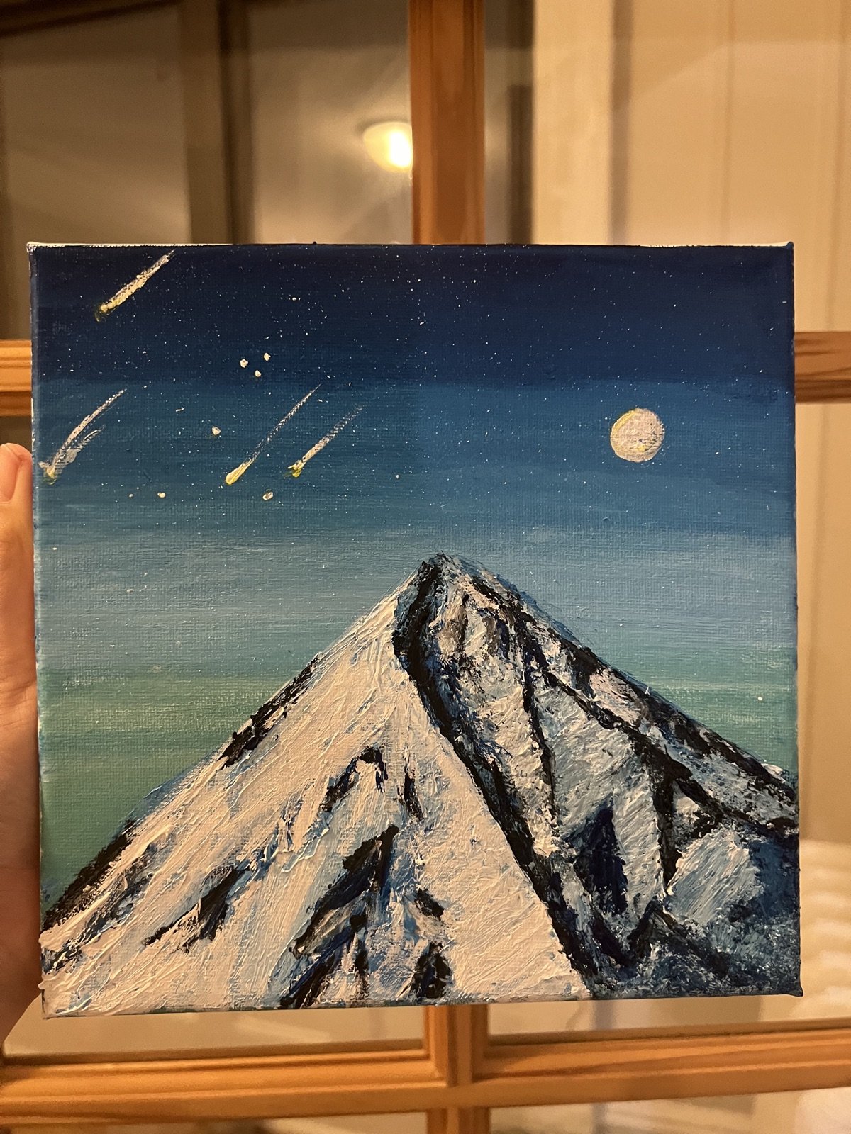 Painting: Meteor shower over the peak