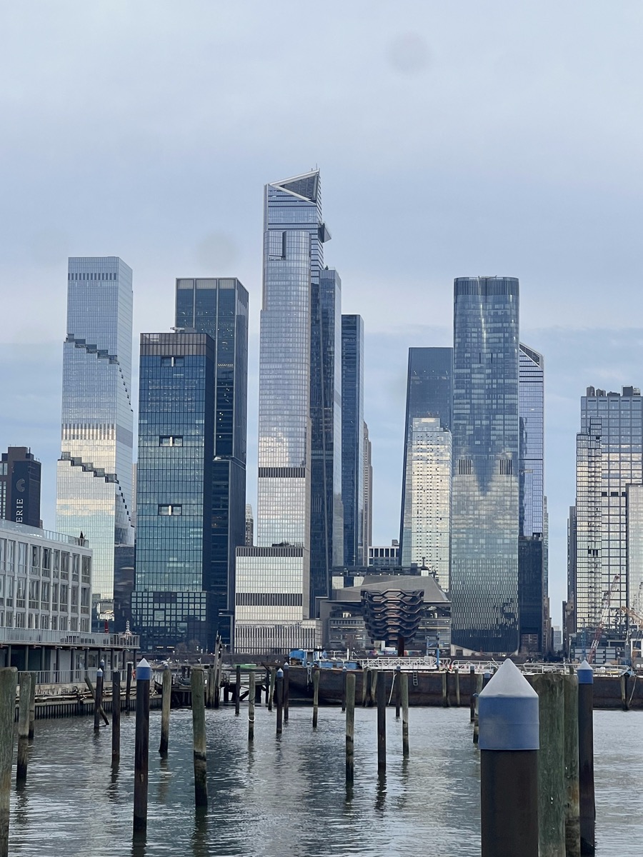 The city skyline from the water